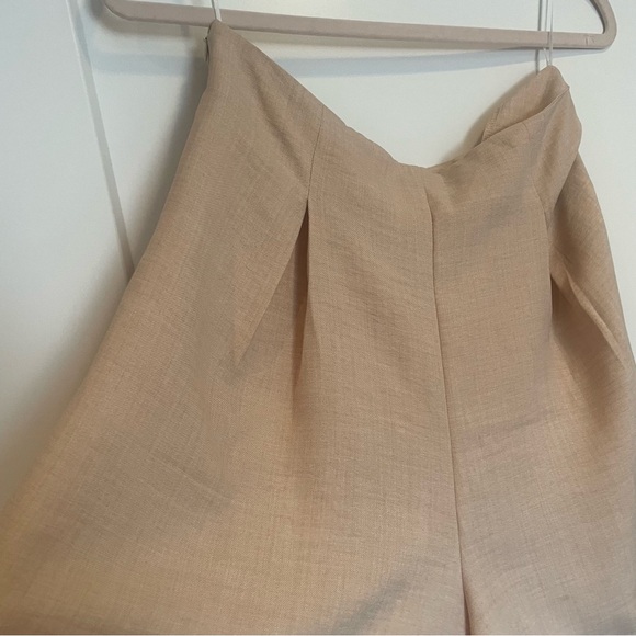 SHEIN- SZ M Tan 3 Piece Shorts Top Jacket Set Linen - Picture 8 of 10